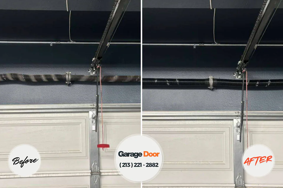 Before and after: garage door repair Las Maravillas, NM